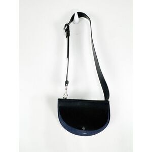 Theory Black Leather Post Saddle Belt Bag